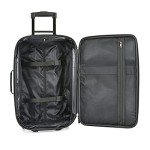 U.S. Traveler Carry-on Luggage Lightweight Softside Suitcase, Black, 2 Wheel-2 Piece