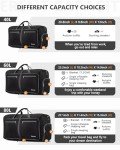 Gonex 100L Large Foldable Travel Duffle Bag with Shoes Compartment, Packable Lightweight Water Repellent Duffel Bag for Camping Gym Weekender Bag Black