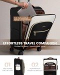 LOVEVOOK Carry On Luggage 22x14x9 Airline Approved, 20 Inch Softside Suitcases with Wheels, Lightweight Spinner Carry on Suitcase with TSA Lock, Water-Resistant Large Capacity Luggage for Travel