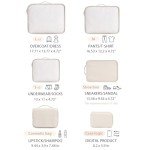 DIMJ Packing Cubes for Travel - 8 Pcs Lightweight Travel Cubes for Packing, Mesh Travel Packing Cubes Travel Packing Organizers with Large Toiletries Bag (Beige)