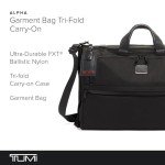 TUMI - Alpha Garment Bag Tri-Fold Carry-On - Gown & Suit Carrier - Travel Garment Bag - Hand Carry Luggage - TUMI Tracer - Black