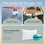 Coop Home Goods Original Travel and Camping Adjustable Pillow, Small Camping Pillow with Compressible Stuff Sack, Medium-Firm Memory Foam with Lulltra Washable Cover, CertiPUR-US Certified (19x13)