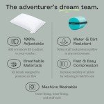 Coop Home Goods Original Travel and Camping Adjustable Pillow, Small Camping Pillow with Compressible Stuff Sack, Medium-Firm Memory Foam with Lulltra Washable Cover, CertiPUR-US Certified (19x13)