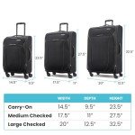 American Tourister 4 KIX 2.0 Expandable Softside Luggage with Spinner Wheels, 20 SPINNER, BLACK