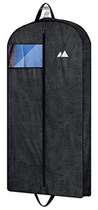 MISSLO 43" Heavy Duty Hanging Garment Bags for Travel Suit Bag for Men Waterproof Oxford Fabric Suit Cover for Traveling Monogrammed Closet Clothes Storage, Black