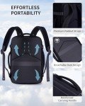 ECOHUB 17" Small Travel Backpack, United Airlines Personal Item Bag 17x10x9 with 16 Pockets, Water Resistant Rucksacks Fit 15.6" Laptop, AirTag Pocket, Lightweight Casual Daypack, 25L, Black