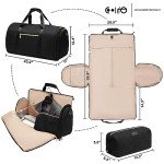 Coolife Garment Bag Carry On Convertible Travel Duffel Bag with Shoe Pouch Weekender Bag for Women Men 2 in 1 Hanging Suit Bag with Shoulder Strap Business Travel Bag (Pink, Standard)
