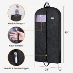 MISSLO 43" Heavy Duty Hanging Garment Bags for Travel Suit Bag for Men Waterproof Oxford Fabric Suit Cover for Traveling Monogrammed Closet Clothes Storage, Black