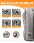 Sunany Travel Pillow, Inflatable Neck Pillow Used for Airplanes/Cars/Buses/Trains/Office Napping with Eye Mask/Earplugs (Gray)