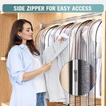 Liuoud Clear Garment Bags for Hanging Clothes10” Gusseted, Suit Bags for Closet Storage, Hanging Plastic Clothes Cover for Coat, Dress, Fur, Shirt, 4 Pack, 40” Long