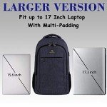 MATEIN Large College Backpack, Sturdy Computer Backpack with USB Charging Port Fits 17 inch Notebook, Carryon Luggage Travel Laptop Bag for Business Men and Women Christmas New Year Gift, Blue