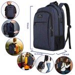 MATEIN Large College Backpack, Sturdy Computer Backpack with USB Charging Port Fits 17 inch Notebook, Carryon Luggage Travel Laptop Bag for Business Men and Women Christmas New Year Gift, Blue