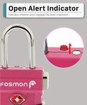 Fosmon TSA Approved Luggage Locks, Suitcase Travel Lock with Push Release Button, 3 Digit Combination Padlock for Gym Locker, Backpack Zipper- 4 Pack