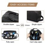 BAGSMART Toiletry Bag for Men, Canvas Travel Toiletry Organizer Dopp Kit Water-resistant Shaving Bag for Toiletries Accessories,Black-Medium