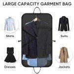 BALEINE Travel Garment Bag, Travel Suit Bag for Men, 42'' Waterproof Carry on Garment Bag for Hanging Clothes, Garment Duffel Bag for Travel Business (Black)