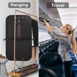 BALEINE Travel Garment Bag, Travel Suit Bag for Men, 42'' Waterproof Carry on Garment Bag for Hanging Clothes, Garment Duffel Bag for Travel Business (Black)