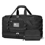 ETRONIK Travel Bag for Men Women, Gym Bag & Tactical Duffle Bags for Travel, Carry on with Toiletry Bag and Shoe Compartment, Weekender Overnight Trip with Wet Pocket for Workout Medical, Black