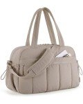 BAGSMART Gym Bag for Women, Duffle Bag for Travel with Wet Pocket, Lightweight Carry on Weekender Duffel, Water Resistant, Camel