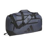adidas Defender 5.0 Duffel, Durable Travel Gym Sports Bag for Men and Women, Twill Onix Grey/Black, Medium (59L)