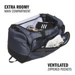 adidas Defender 5.0 Duffel, Durable Travel Gym Sports Bag for Men and Women, Twill Onix Grey/Black, Medium (59L)