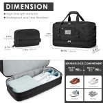 ETRONIK Travel Bag for Men Women, Gym Bag & Tactical Duffle Bags for Travel, Carry on with Toiletry Bag and Shoe Compartment, Weekender Overnight Trip with Wet Pocket for Workout Medical, Black