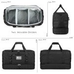 ETRONIK Travel Bag for Men Women, Gym Bag & Tactical Duffle Bags for Travel, Carry on with Toiletry Bag and Shoe Compartment, Weekender Overnight Trip with Wet Pocket for Workout Medical, Black