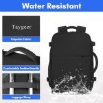 Taygeer Travel Backpack for Men Women, Carry On Backpack with USB Charging Port & Shoe Pouch, TSA 17.3inch Laptop Mochila Flight Approved, Nurse Bag Casual Daypack for Weekender Business Hiking,Black
