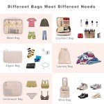 BAGAIL 8 Set Packing Cubes Luggage Organizer Bags for Travel Accessories-Cream