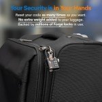 TSA Approved Cable Luggage Locks, Re-settable Combination with Alloy Body