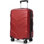 TILYMOL Hardside Carry On Luggage 22x14x9 Airline Approved with Spinner Wheels, 20-inch Carry-On Suitcase for Women & Men, Red