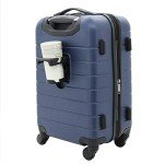 Wrangler Smart Luggage Set with Cup Holder and USB Port, Navy Blue, 20-Inch Carry-On