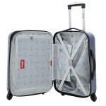 Wrangler Smart Luggage Set with Cup Holder and USB Port, Navy Blue, 20-Inch Carry-On