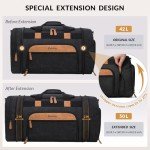 Celvetch Canvas Duffle Bag for Travel 50L Expandable Travel Duffel Bags for Men Women Weekender Overnight Bag with Shoes Compartment - Dark Grey