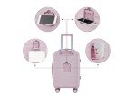 French Connection St. Martin Carry-On Luggage with Cup Holder/USB Ports, Pink A Boo