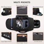 Celvetch Canvas Duffle Bag for Travel 50L Expandable Travel Duffel Bags for Men Women Weekender Overnight Bag with Shoes Compartment - Dark Grey