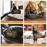 Celvetch Canvas Duffle Bag for Travel 50L Expandable Travel Duffel Bags for Men Women Weekender Overnight Bag with Shoes Compartment - Dark Grey