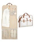 BAGSMART Garment Bags for Travel, Carry on Garment Bags for Hanging Clothes, Travel Suit Bag for Shirts Dresses Coats, Beige
