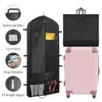 LING ZE Dress Bags for Gowns Long, 60'' Dress Garment Bag, Foldable Hanging Dress Cover for Coats, Tuxedos, Long Dresses, Prom Gown, for Closet Storag