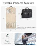 BAGSMART Garment Bags for Travel, Carry on Garment Bags for Hanging Clothes, Travel Suit Bag for Shirts Dresses Coats, Beige