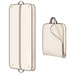 MISSLO 60" Foldable Garment Bags for Travel for Women Dress Bags for Gowns Long Hanging Bag for Closet Storage Dress Protector Bag for Gowns, Suits, Coats, Beige