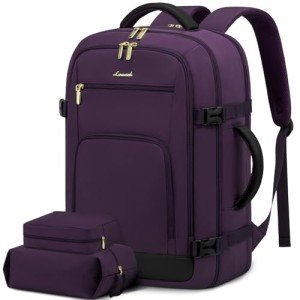 LOVEVOOK Carry On Travel Backpack For Women Flight Approved, 40L Large Personal Item Backpack Travel Bag for Airplanes, Business 17 Inch Laptop Backpack, Weekender Overnight Daypack, With 2 Cubes