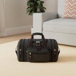 EKOROMIER Canvas Expandable Duffle Bag for Men Traveling, Luggage Travel Bag Weekender Overnight Bag,Mens Gym Carry on Duffel Bags（Dark Grey）