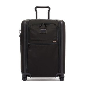 TUMI - Alpha Continental Expandable 4-Wheeled Carry-On Luggage - Compact Travel Suitcase - TSA Lock Tracer - Black
