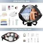 ETRONIK Gym Bag for Women, Personal Item Travel Bag with Shoes Compartment, Weekender Overnight Duffel Bag with Wet Pocket & USB Charging Port, Carry On Bag for Women, Travel, Gym, Weekend (Black)