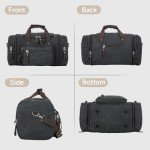 EKOROMIER Canvas Expandable Duffle Bag for Men Traveling, Luggage Travel Bag Weekender Overnight Bag,Mens Gym Carry on Duffel Bags（Dark Grey）
