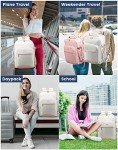 LOVEVOOK Carry on Travel Backpack, 40L Waterproof Large 17inch Laptop Luggage Daypack as Personal Item Flight Approved, Business Weekender Overnight with 3 Packing Cubes, Light gray-Pink