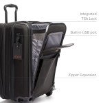 TUMI - Alpha Continental Expandable 4-Wheeled Carry-On Luggage - Compact Travel Suitcase - TSA Lock Tracer - Black