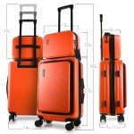 TRAVELARIM 22 Inch Carry On Luggage 22x14x9 Airline Approved, Carry On Suitcase with Wheels, Hard-shell Carry-on Luggage, Orange Small Suitcase, Hardside Luggage Carry On with Cosmetic Carry On Bag