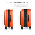 TRAVELARIM 22 Inch Carry On Luggage 22x14x9 Airline Approved, Carry On Suitcase with Wheels, Hard-shell Carry-on Luggage, Orange Small Suitcase, Hardside Luggage Carry On with Cosmetic Carry On Bag