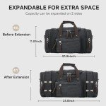 EKOROMIER Canvas Expandable Duffle Bag for Men Traveling, Luggage Travel Bag Weekender Overnight Bag,Mens Gym Carry on Duffel Bags（Dark Grey）